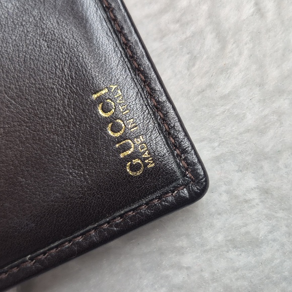 Gucci Dark Brown Bi-Fold Bamboo Leather Wallet - Picture 12 of 17